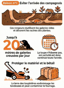 Infographie expliquant les raisons de retirer les taupes